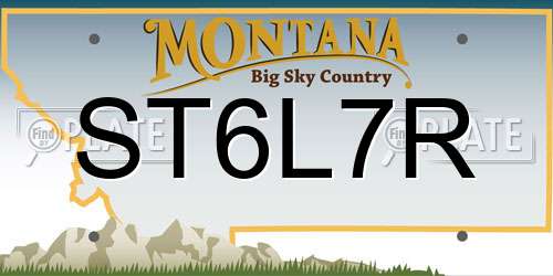 ST6L7R Montana License Plate