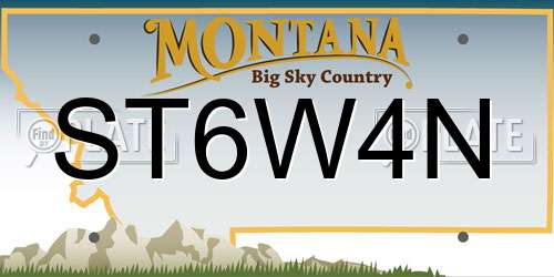 ST6W4N Montana License Plate