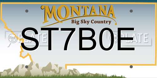 ST7B0E Montana License Plate