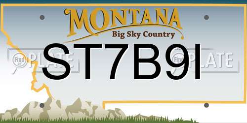 ST7B9I Montana License Plate