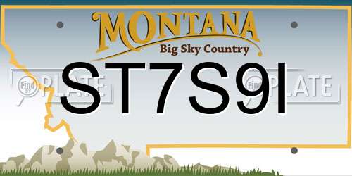ST7S9I Montana License Plate