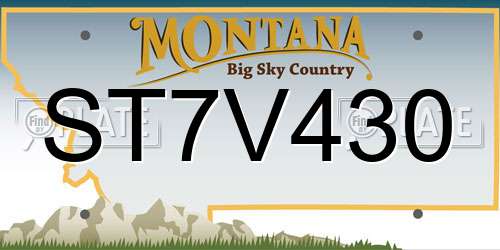 ST7V430 Montana License Plate