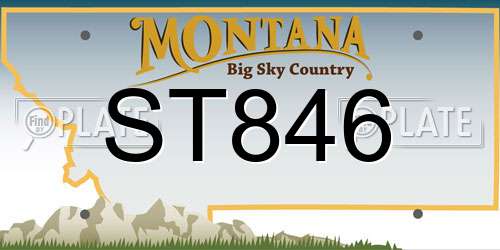ST846 Montana License Plate