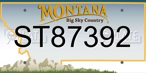 ST87392 Montana License Plate