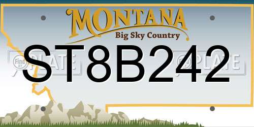 ST8B242 Montana License Plate