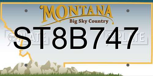 ST8B747 Montana License Plate