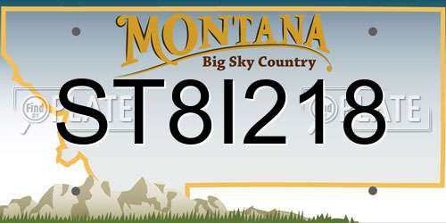ST8I218 Montana License Plate