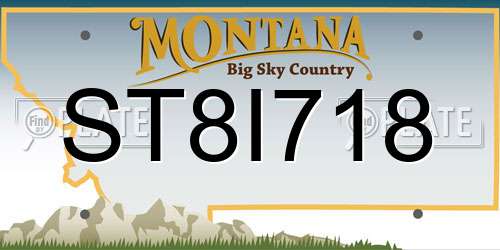 ST8I718 Montana License Plate