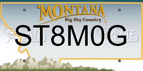 ST8M0G Montana License Plate