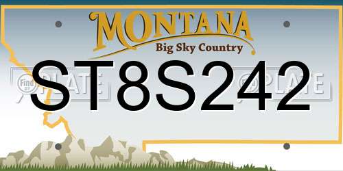 ST8S242 Montana License Plate