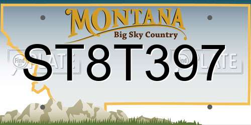 ST8T397 Montana License Plate