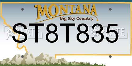 ST8T835 Montana License Plate