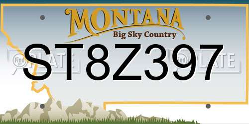 ST8Z397 Montana License Plate