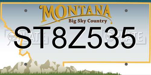 ST8Z535 Montana License Plate