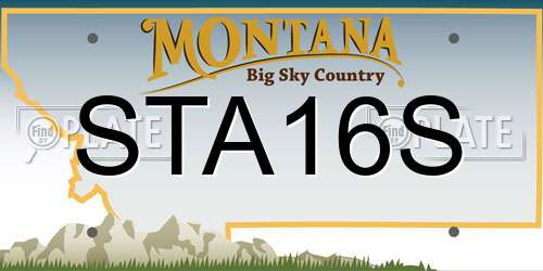 STA16S Montana License Plate