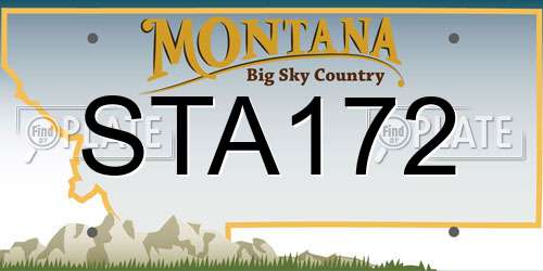 STA172 Montana License Plate
