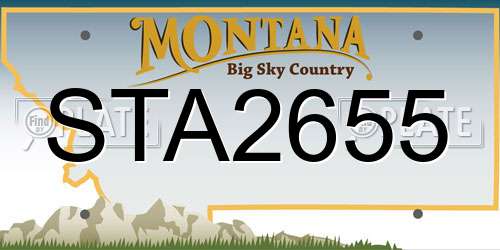 STA2655 Montana License Plate