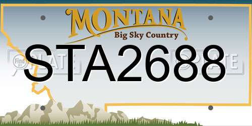 STA2688 Montana License Plate