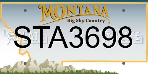 STA3698 Montana License Plate