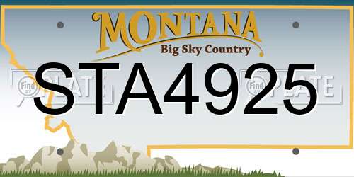 STA4925 Montana License Plate