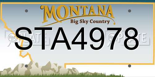 STA4978 Montana License Plate