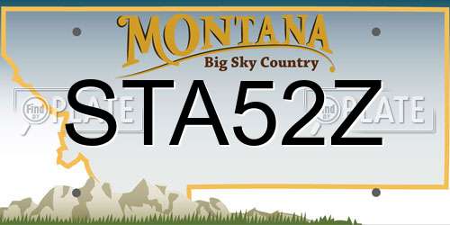 STA52Z Montana License Plate