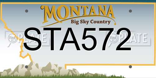 STA572 Montana License Plate