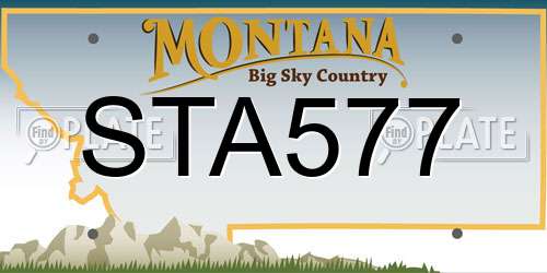 STA577 Montana License Plate