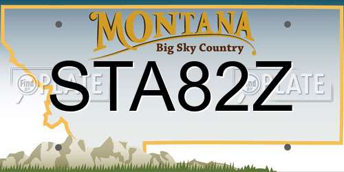 STA82Z Montana License Plate