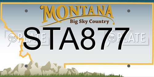 STA877 Montana License Plate