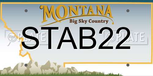 STAB22 Montana License Plate