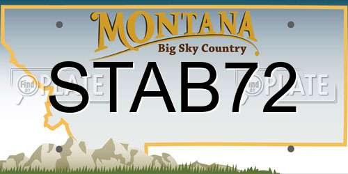 STAB72 Montana License Plate
