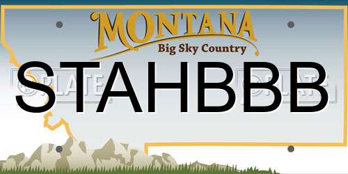 STAHBBB Montana License Plate