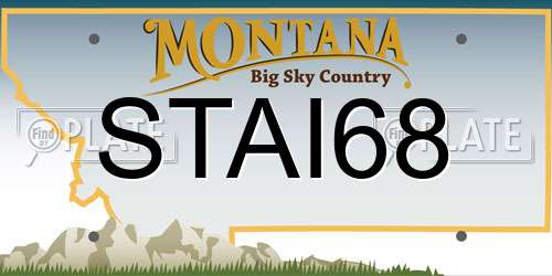 STAI68 Montana License Plate
