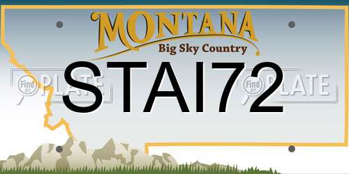 STAI72 Montana License Plate