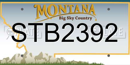 STB2392 Montana License Plate