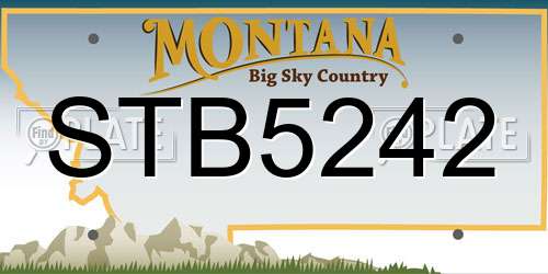 STB5242 Montana License Plate