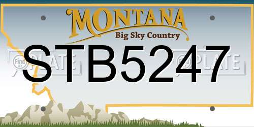 STB5247 Montana License Plate