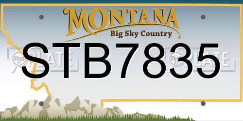 STB7835 Montana License Plate