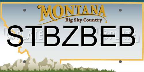 STBZBEB Montana License Plate