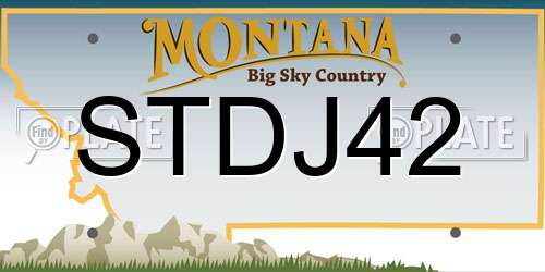 STDJ42 Montana License Plate
