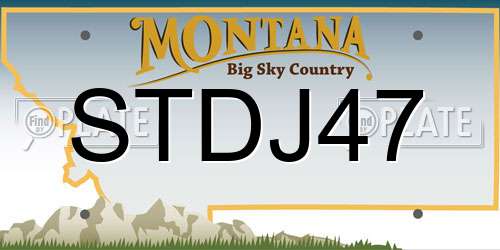 STDJ47 Montana License Plate