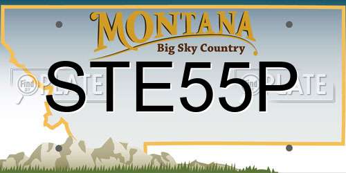 STE55P Montana License Plate