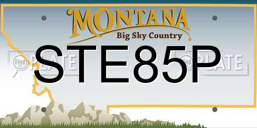 STE85P Montana License Plate