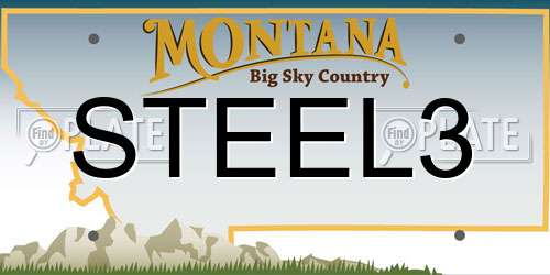 STEEL3 Montana License Plate