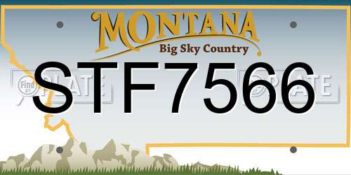 STF7566 Montana License Plate