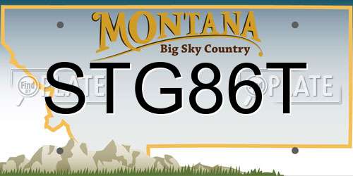 STG86T Montana License Plate