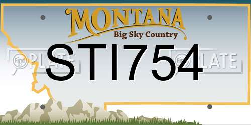 STI754 Montana License Plate
