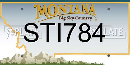 STI784 Montana License Plate