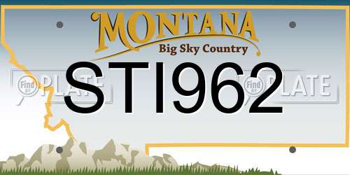 STI962 Montana License Plate